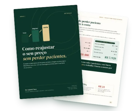 Capa e página do Bônus 1: Como reajustar o preço sem perder pacientes