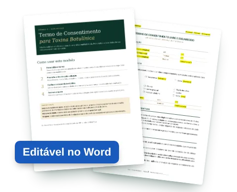 TCLE de toxina botulínica editável no Word