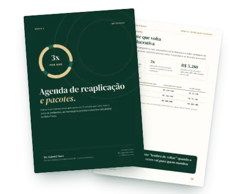 Capa e página do Bônus 3: Agenda de reaplicação e pacotes